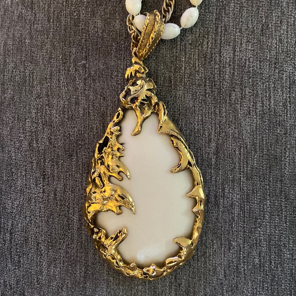 RARE The Love Witch Pendant Necklace Off White/Cream Vintage Costume Pendant